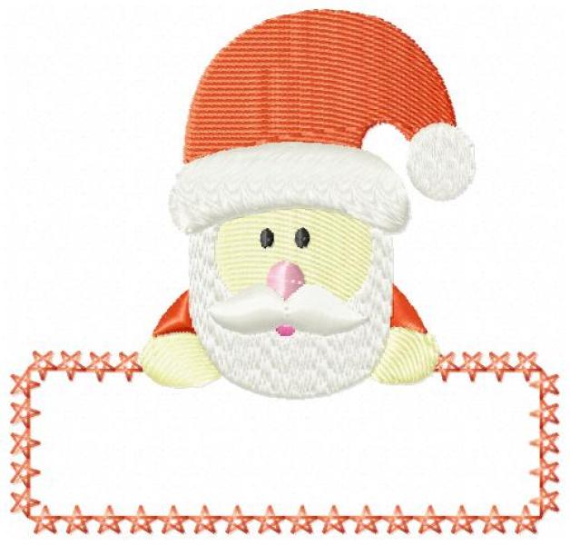 Weihnachtsmann / Nikolaus mit Schild Stickdatei für 10x10er Rahmen